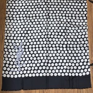 Yves Saint Laurent Vintage Large 100% Silk Scarf